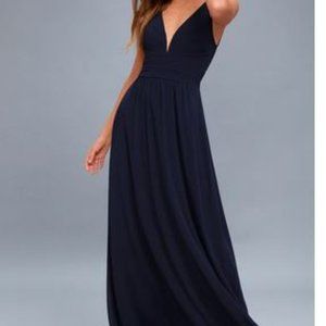 Lulu's Leading Role Navy Blue Maxi Dress